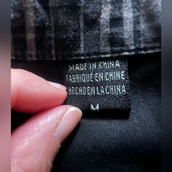 4/$25 F.O.X plaid button up shirt embroidered stars size medium casual grunge - Picture 6 of 6